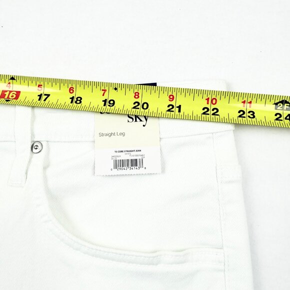 NWT Terra & Sky Womens Straight High Rise Stretch White Denim Jeans Plus Sz 24WP - Picture 6 of 9